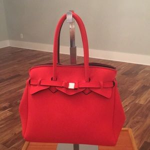 bright red purse